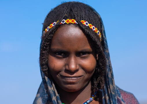 Portrait of an afar tribe girl, Afar region, Mile, Ethiopia