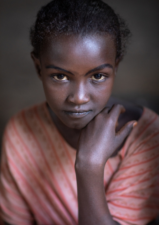 Portrait of an afar tribe girl, Afar Region, Afambo, Ethiopia