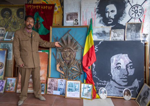Secretary of the patriots in the war museum, Addis Abeba region, Addis Ababa, Ethiopia