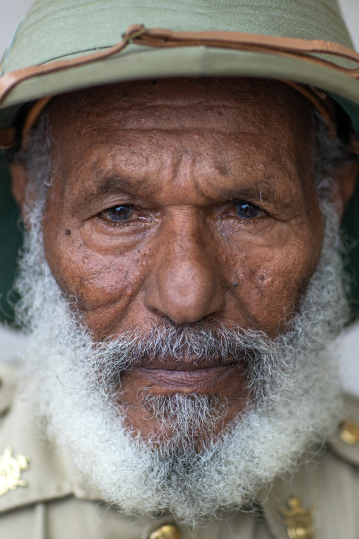 Veteran from the italo-ethiopian war in army uniform, Addis Abeba region, Addis Ababa, Ethiopia
