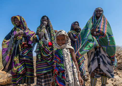 Portrait of an issa tribe family, Afar Region, Gewane, Ethiopia
