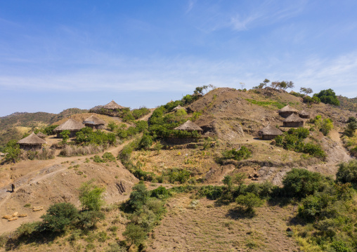 Raya tribe village in the hills, Afar Region, Chifra, Ethiopia