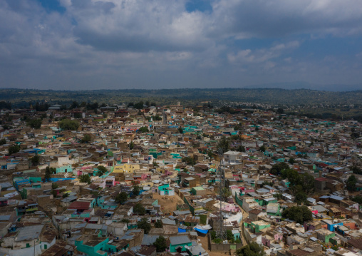 Aerial view of harar jugol old town, Harari Region, Harar, Ethiopia