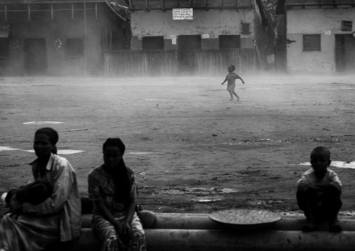 Kid Dancing In Fog, Hossana, Omo Valley, Ethiopia