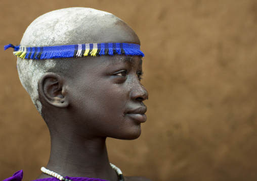 Bodi Tribe Woman With Headband, Hana Mursi, Omo Valley, Ethiopia