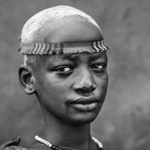 Bodi Tribe Woman With Headband, Hana Mursi, Omo Valley, Ethiopia