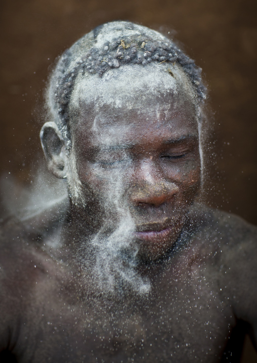 Bodi Tribe Man With Hair Decorated With Ashes, Hana Mursi, Omo Valley, Ethiopia