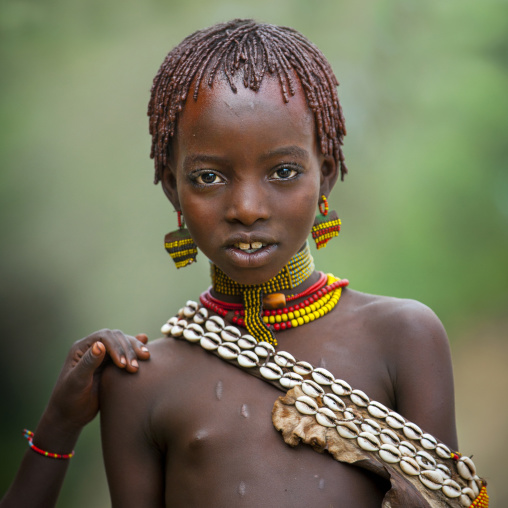 Hamer Girl During Bull Jumping Ceremony, Turmi, Omo Valley, Ethiopia