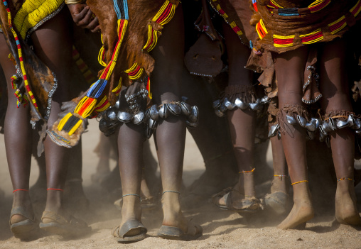 Hamer Tribe Women Dancing During Bull Jumping Ceremony, Turmi, Omo Valley, Ethiopia