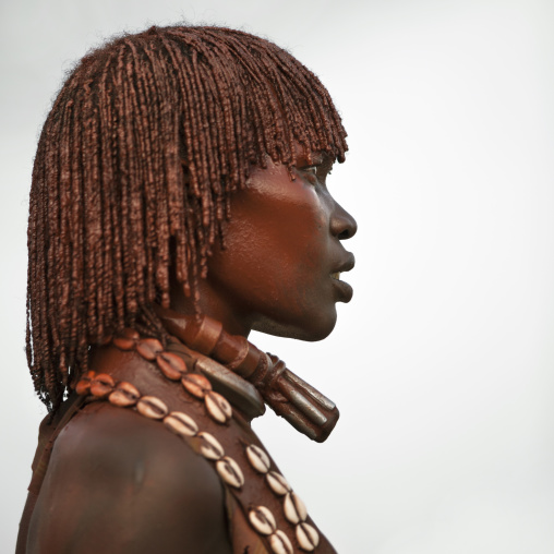 Hamer Tribe Woman During Bull Jumping Ceremony; Turmi, Omo Valley, Ethiopia