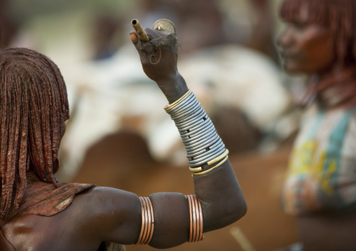 Hamar Tribe Woman Asking To Be Whipped During Bull Jumping Ceremony, Turmi, Omo Valley, Ethiopia