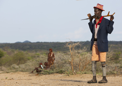 Hamar Tribe Man At Bull Jumping Ceremony, Turmi, Omo Valley, Ethiopia