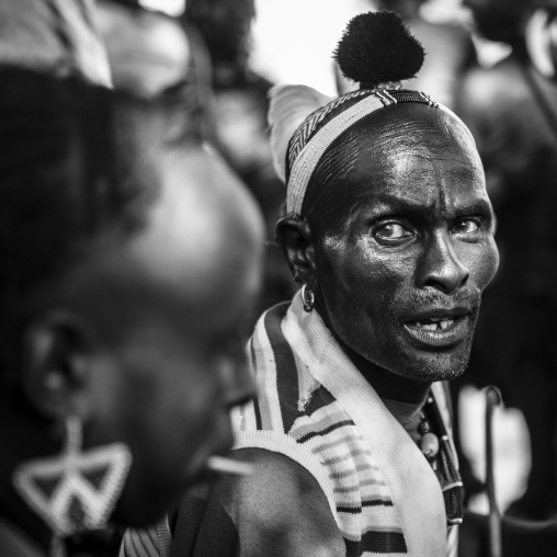 Hamar Tribe Men During Bull Jumping Ceremony, Turmi, Omo Valley, Ethiopia