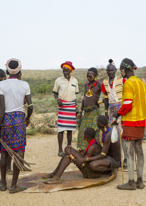 Hamar Men At Bull Jumping Ceremony, Turmi, Omo Valley, Ethiopia