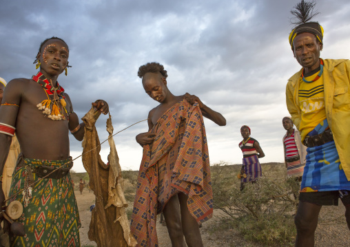 Hamar Tribe Men At Bull Jumping Ceremony, Turmi, Omo Valley, Ethiopia