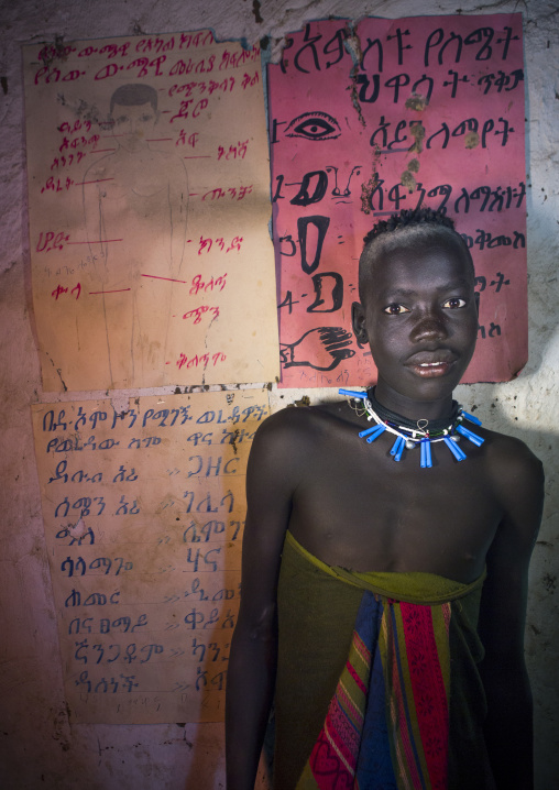 Mursi Tribe Boy In A School, Mago Park, Omo Valley, Ethiopia