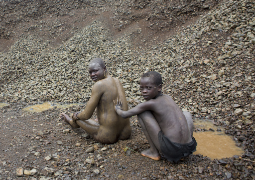 Bodi Tribe Preparing The Kael Ceremony, Hana Mursi, Omo Valley, Ethiopia