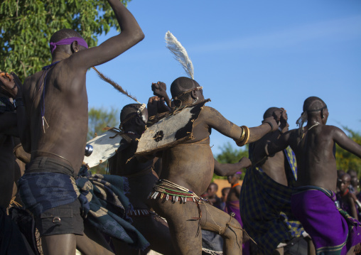 Bodi Tribe Fat Men During Kael Ceremony, Hana Mursi, Omo Valley, Ethiopia