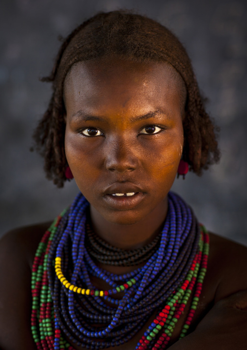 Dassanech Tribe Young Woman, Omorate, Omo Valley, Ethiopia