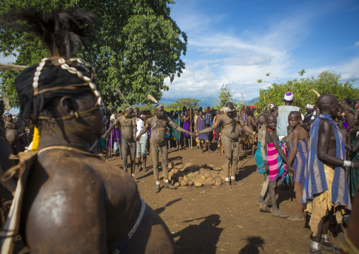 Bodi Tribe Fat Men During Kael Ceremony, Hana Mursi, Omo Valley, Ethiopia