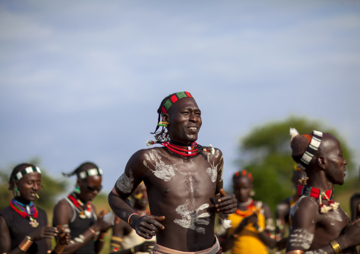 Bashada Tribe Warriors With Body Paintings, Dimeka, Omo Valley, Ethiopia