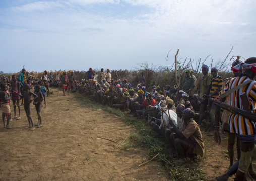 Dassanech Tribe People Sharing Some Meat During A Ceremony, Omorate, Omo Valley, Ethiopia
