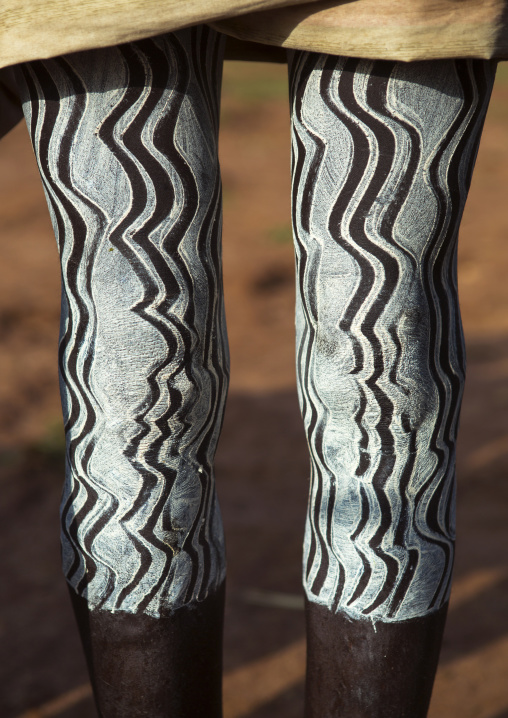 Bashada Tribe Warriors With Body Paintings, Dimeka, Omo Valley, Ethiopia