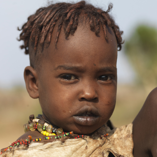 Hamer Baby Portrait Omo Valley Ethiopia