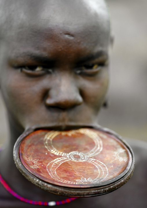 Mursi Woman Lip Plate, Omo Valley Ethiopia