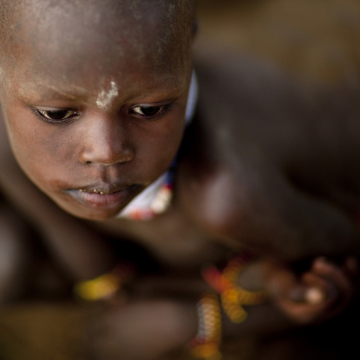 Young Karo Boy Portrait Omo Valley Ethiopia
