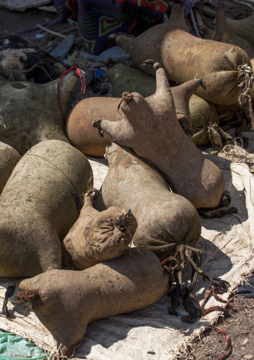 Goat skins used to carry water, Assaita, Afar regional state, Ethiopia