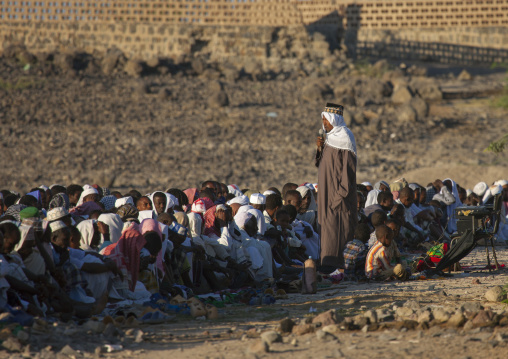 Aid el kebir morning pray, Assaita, Afar regional state, Ethiopia