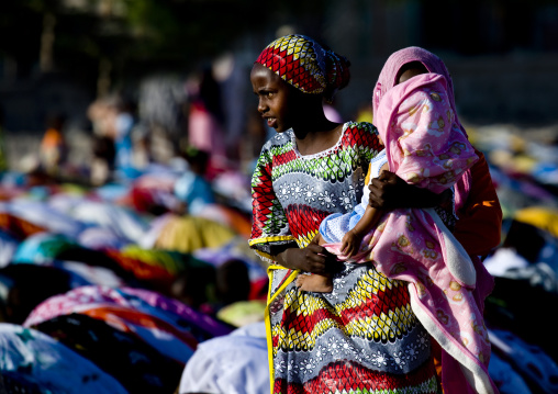 Aid el kebir morning pray, Assaita, Afar regional state, Ethiopia