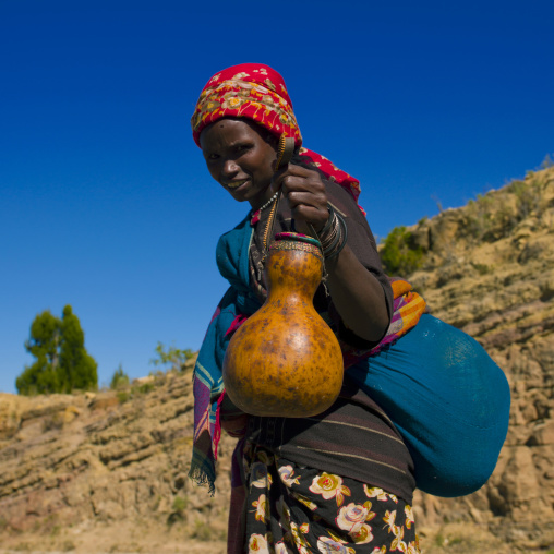 Woman Carrying Calabashes, Harar, Ethiopia