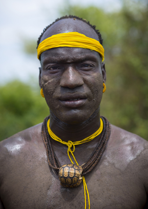 Portrait Of A Bodi Tribe Man, Hana Mursi, Omo Valley, Ethiopia
