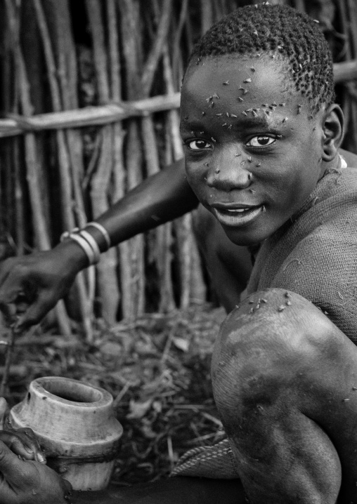 Smiling Bodi Tribe Boy, Hana Mursi, Omo Valley, Ethiopia