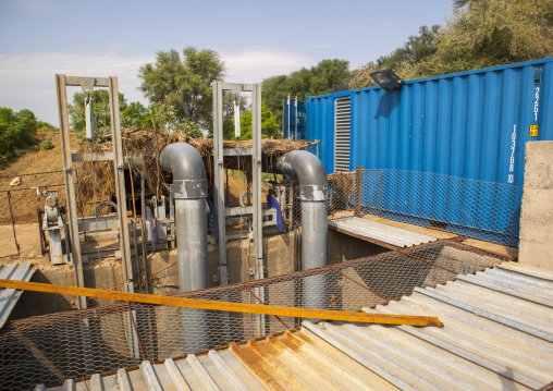 Water Pump On Omo River, Omorate, Omo Valley, Ethiopia