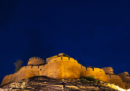 Jaisalmer fort by night, Rajasthan, Jaisalmer, India