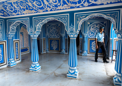 Sukh Niwas blue room in the city palace, Rajasthan, Jaipur, India