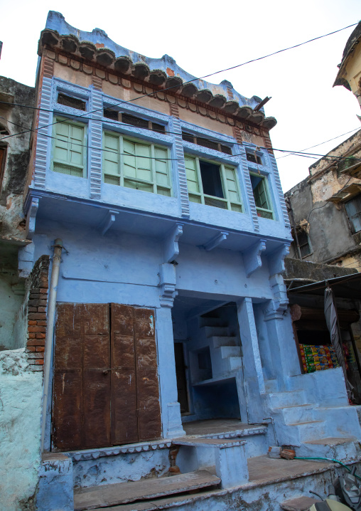 Old blue house of a brahmin, Rajasthan, Bundi, India