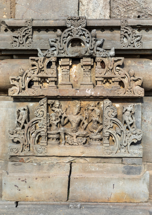 Carved idols on the wall of Harshat Mata temple, Rajasthan, Abhaneri, India