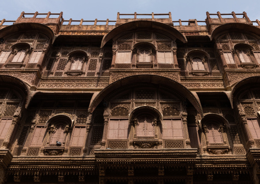 Decorated carved windows in Mehrangarh fort, Rajasthan, Jodhpur, India