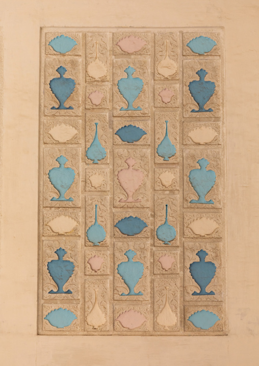 Wall niches in Amer fort and palace, Rajasthan, Amer, India