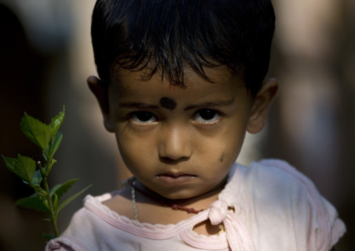 Timid Young Girl In Alleppey In Kerala, India