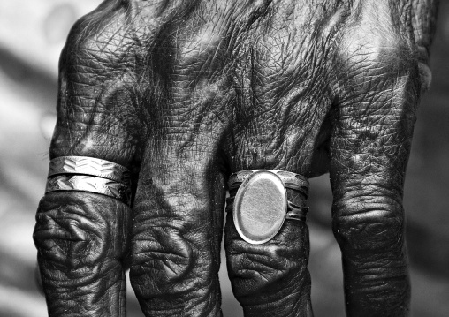 Old Woman Hand Wearing Rings, Mahabalipuram, India