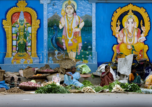 Women Lying Down At The Market, Thanjavur, India