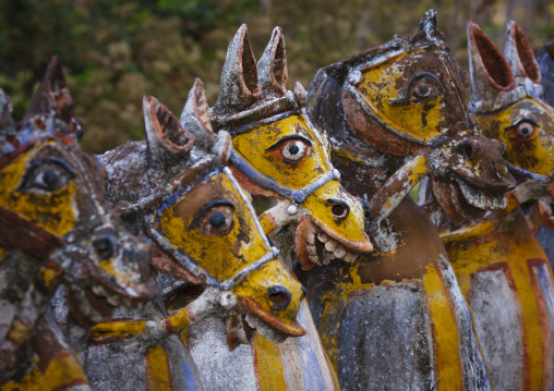 Terracotta Horses Lined Up By The Ayyanar Temple, Pudukkottai, India