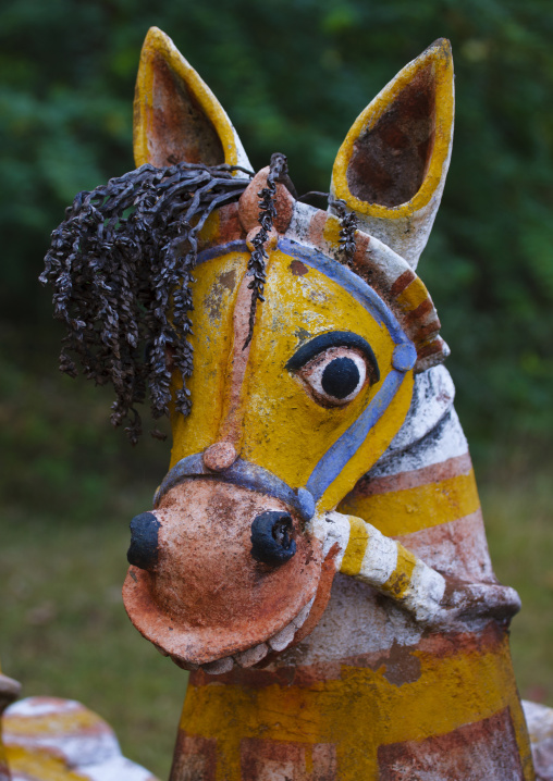 Terracotta Horses Lined Up By The Ayyanar Temple, Pudukkottai, India