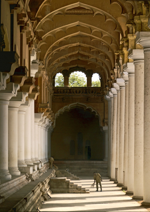 View From The Inner Courtyard Of The Thirumalai Nayak Palace In Madurai, India