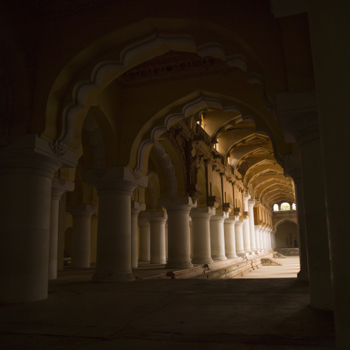 View From The Inner Courtyard Of The Thirumalai Nayak Palace In Madurai, India